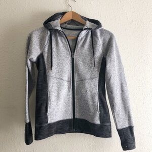 Tek Gear Grey and Charcoal Colorblock Fleece Full Zip, XS